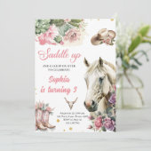 Roze Rodeo Western Cowboy Verjaardagsfeest Kaart (Staand voorkant)