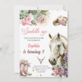 Roze Rodeo Western Cowboy Verjaardagsfeest Kaart (Voorkant)