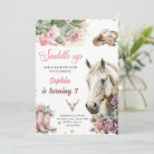 Roze Rodeo Western Cowboy Verjaardagsfeest Kaart (Staand voorkant)