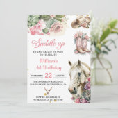 Roze Rodeo Western Cowboy Verjaardagsfeest Kaart (Staand voorkant)