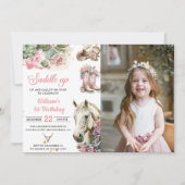 Roze Rodeo Western Cowboy Verjaardagsfeestfoto Kaart (Voorkant)