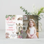 Roze Rodeo Western Cowboy Verjaardagsfeestfoto Kaart (Staand voorkant)