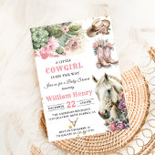 Roze Rodeo Western Cowgirl Baby shower Invitation Kaart