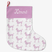 Roze Rodle Kerstmis Naam Cute Grote Kerstsok (Voorkant)