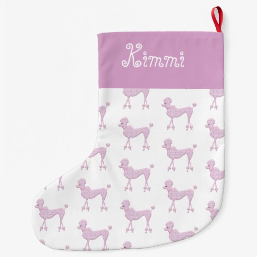 Roze Rodle Kerstmis Naam Cute Grote Kerstsok (Achterkant)