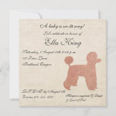  Roze Rodle Silhouette Baby Uitnodiging (Voorkant)