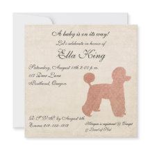  Roze Rodle Silhouette Baby Uitnodiging