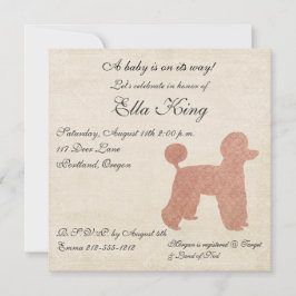 Roze Rodle Silhouette Baby Uitnodiging