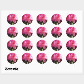 Roze rododendron bloemen ronde sticker (Vel)