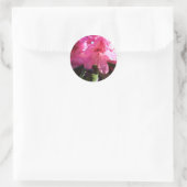 Roze rododendron bloemen ronde sticker (Tas)