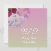 roze rododendron bloemen RSVP kaart (Achterkant)