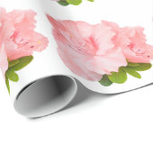 Roze rododendron op wit cadeaupapier (Rol Hoek)
