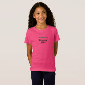 Roze Roeiend Roeister Meisjes' T-shirt (Voorkant volledig)