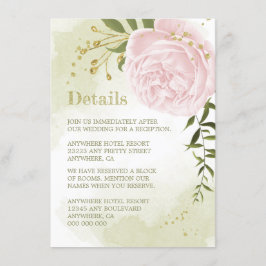 roze roemeense bloemen grienerige details informatiekaartje