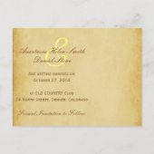 roze roemeense rozen met golden fleurdelis aankondigingskaart (Achterkant)