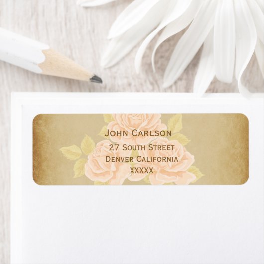  roze roemeense rozen met golden fleurdelis etiket (Insitu)