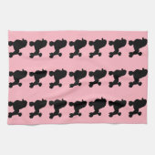 Roze roestrokken geïnspireerde keukenhanddoeken (Horizontaal)