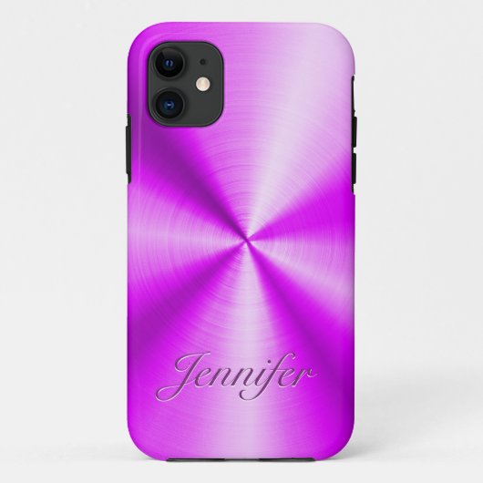 Roze Roestvrij staal Glanzende Metallic Bloemen Case-Mate iPhone Case (Achterkant)