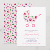 Roze rol voor Baby shower van giermeel Kaart (Voorkant / Achterkant)