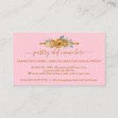 Roze rollende pin bakkerij koekjes koekjes Loyalty Visitekaartje (Achterkant)