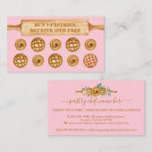Roze rollende pin bakkerij koekjes koekjes Loyalty Visitekaartje (Voorkant / Achterkant)