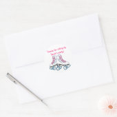 Roze Roller Schaats Verjaardag Sticker (Envelop)