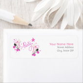 Roze Roller Schaatsen Verjaardagsfeestje Adresetik Etiket (Insitu)