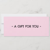 Roze Roller Skate Ticket Cadeau Certificaat Kaart (Achterkant)