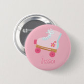 Roze Rollerskates Button (Voorkant /achterkant)