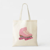 Roze Rollerskates Canvas tas (Achterkant)