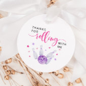 Roze Rolling Bowling Birthday Party Bedankjes Labels