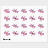 Roze Rolly Harten Valentijnsdag Stickers (Vel)