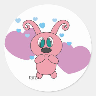 Roze Rolly Harten Valentijnsdag Stickers