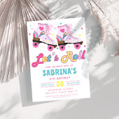Roze Rolschaatsen Meisjes Verjaardagsfeestje Kaart