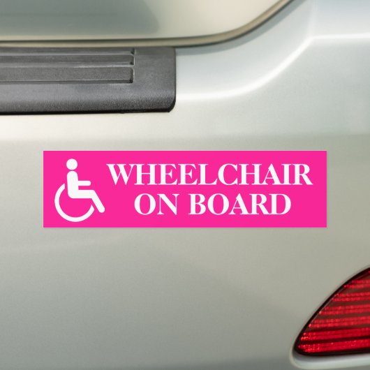 Roze Rolstoel – Toegankelijkheidsbewustzijn Bumpersticker (Op auto)