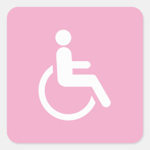 Roze Rolstoel – Toegankelijkheidsbewustzijn Vierkante Sticker