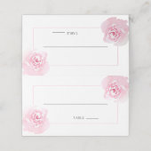 Roze roltafel plaatskaartje (Buitenkant ongevouwen)