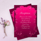 Roze  Romance bruiloft receptie Kaart