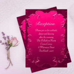 Roze  Romance bruiloft receptie Kaart