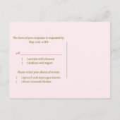 Roze Romance Peony Wedding Menu Keuze RSVP (Achterkant)