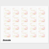 Roze Romance Peony Wedding Save the Date Vierkante Sticker (Vel)