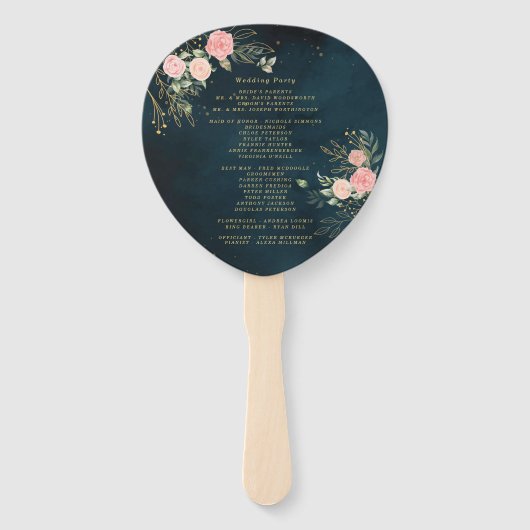 Roze Romance Roos Handwaaier (Achterkant)