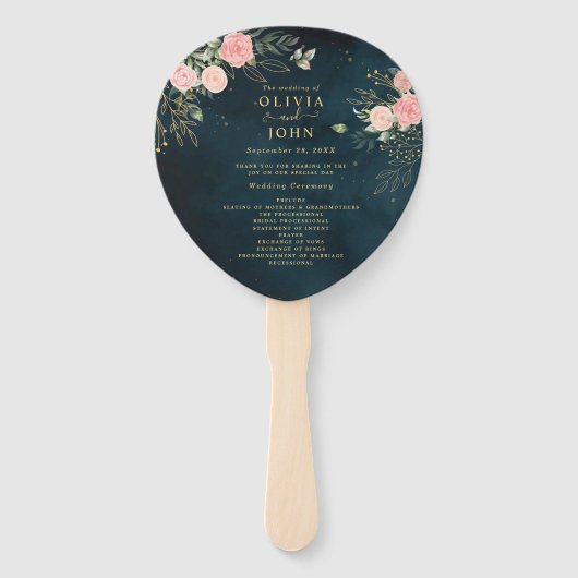 Roze Romance Roos Handwaaier (Voorkant)