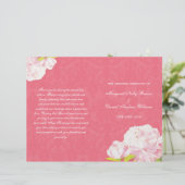 Roze Romance Wedding Bi Fold Program (Staand voorkant)