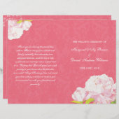 Roze Romance Wedding Bi Fold Program (Voorkant / Achterkant)