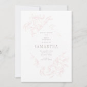 Roze Romantic Floral Baby shower Kaart (Voorkant)