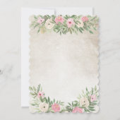 Roze Romantic Floral  Scalloped Wedding Kaart (Achterkant)