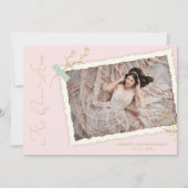 Roze Romantic Photo Album Scrapbook XV Kaart (Voorkant)