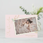 Roze Romantic Photo Album Scrapbook XV Kaart (Staand voorkant)