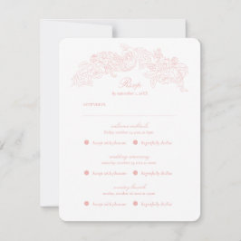  roze Romantic RSVP-kaart voor meerdere evenemente RSVP Kaartje